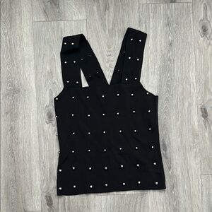 Bar III Black Embellished Bustier Tank Top